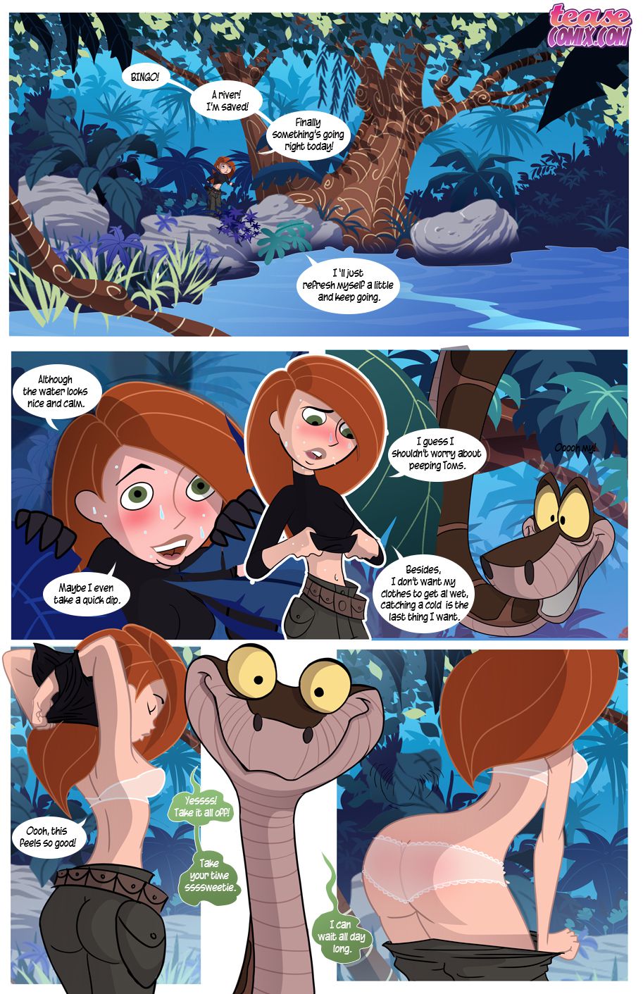 Kim Vs. Kaa (Kim Possible , The Jungle Book) [Tease Comix] Chapter 1 - HentaiAZ.org